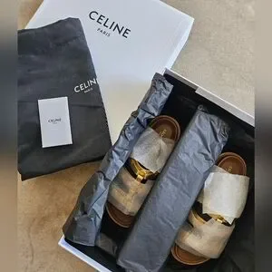 CELINE サンダル レオ ストラッピ 37 CELINE セリーヌ サンダル LEO STRAPPY レオ ストラッピー